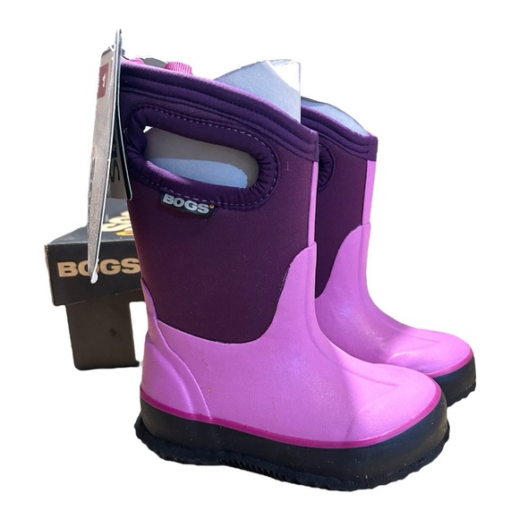 New Toddler BOGS Boots Size 8 52564 Classic High Handle Two Toned Purple rare - Picture 2 of 7
